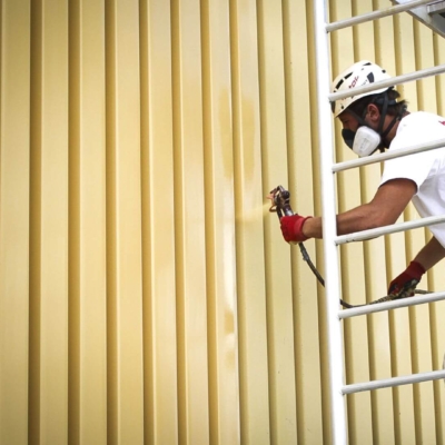 Malowanie elewacji blaszanej - Warszawa