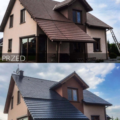 Malowanie dachówki karpiówki - Metamorfoza