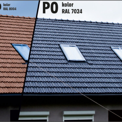 Dom przed i po - Kolor RAL 7024