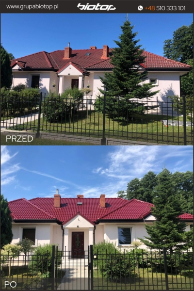 Dachówka pomalowana na wiśniowo - Metamorfoza