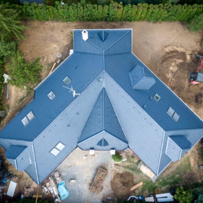 Pomalowany dach z lotu ptaka