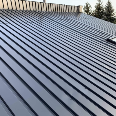 Pomalowany dach z blachy trapezowej ocynkowanej