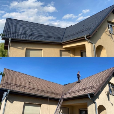 Efekt po malowaniu dachówki betonowej