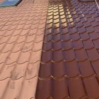 Porównanie blachodachówki przed i po malowaniu