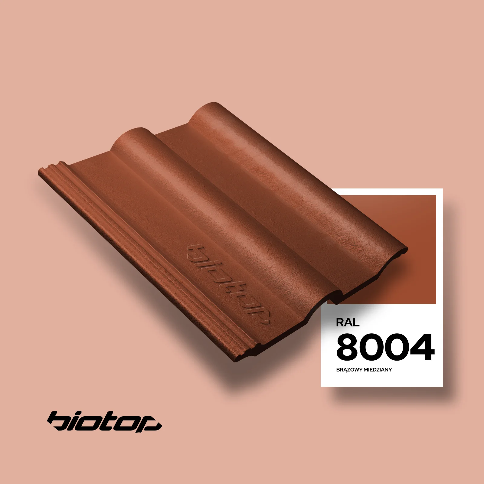 Dachówka w kolorze RAL 8004 - wizualizator koloru dachu i elewacji