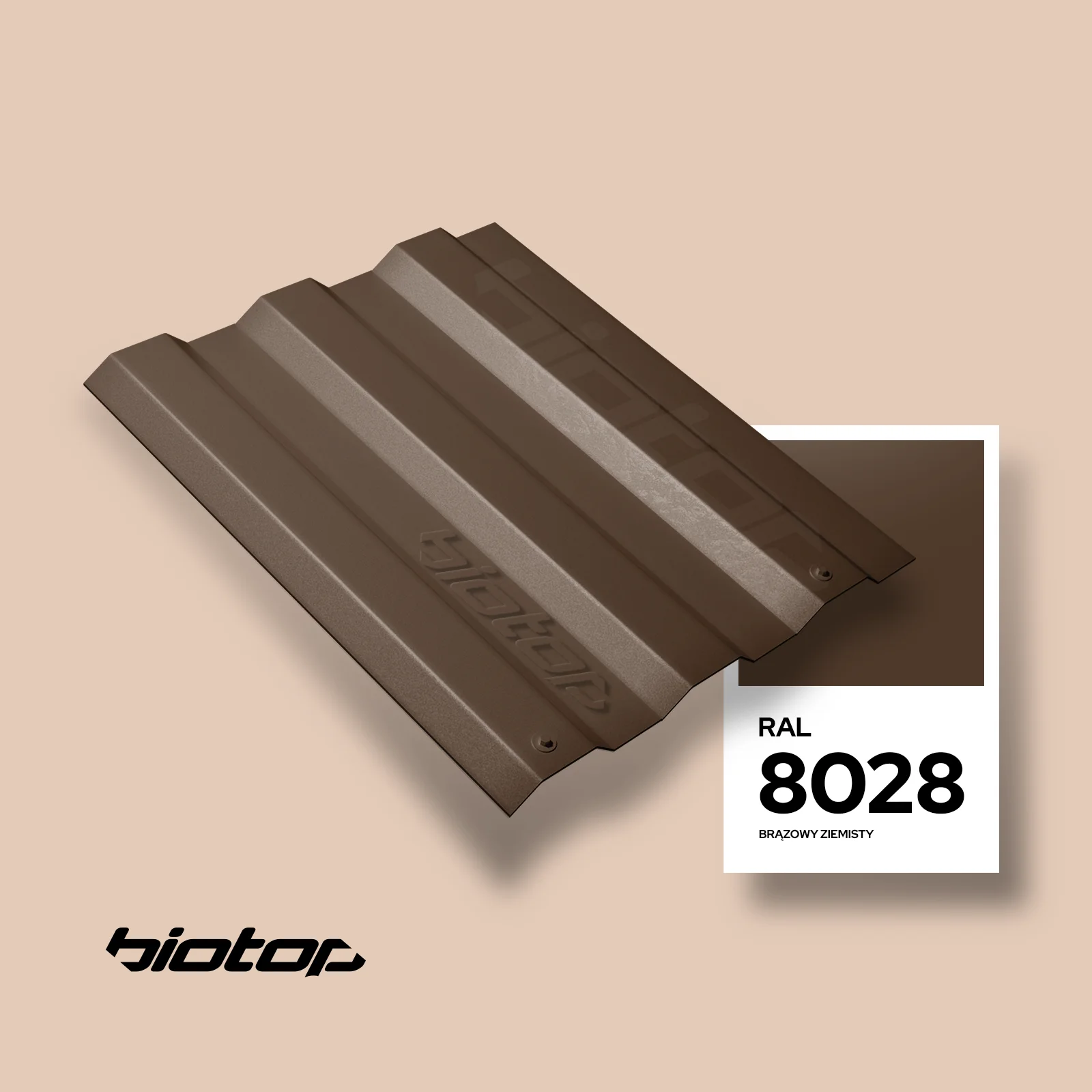 Blacha na dach w kolorze RAL 8028 - wizualizator koloru dachu i elewacji