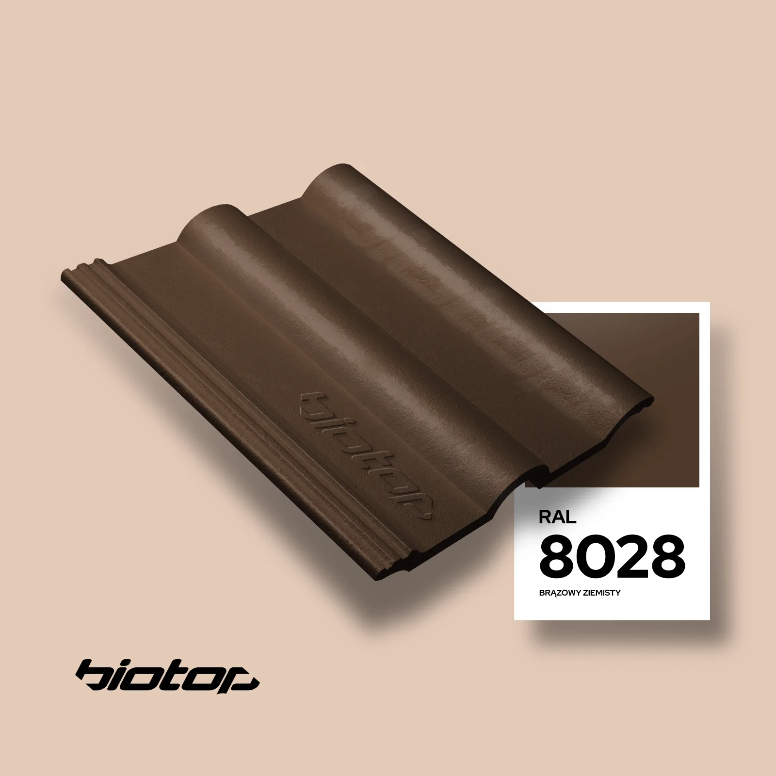 Dachówka w kolorze RAL 8028 - wizualizator koloru dachu i elewacji