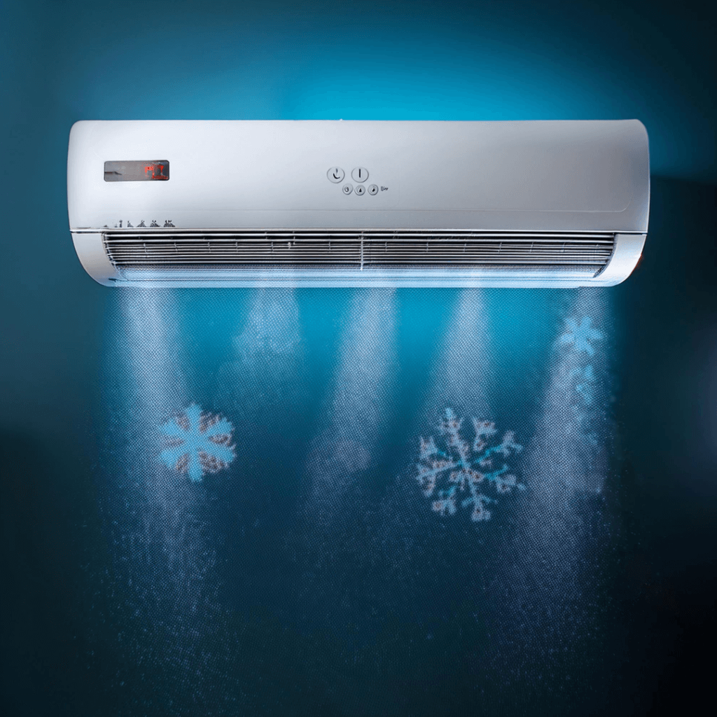 Przykład ochładzania temperatury powietrza przez klimatyzator