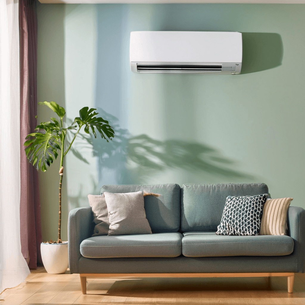 Ściana pokoju z klimatyzatorem