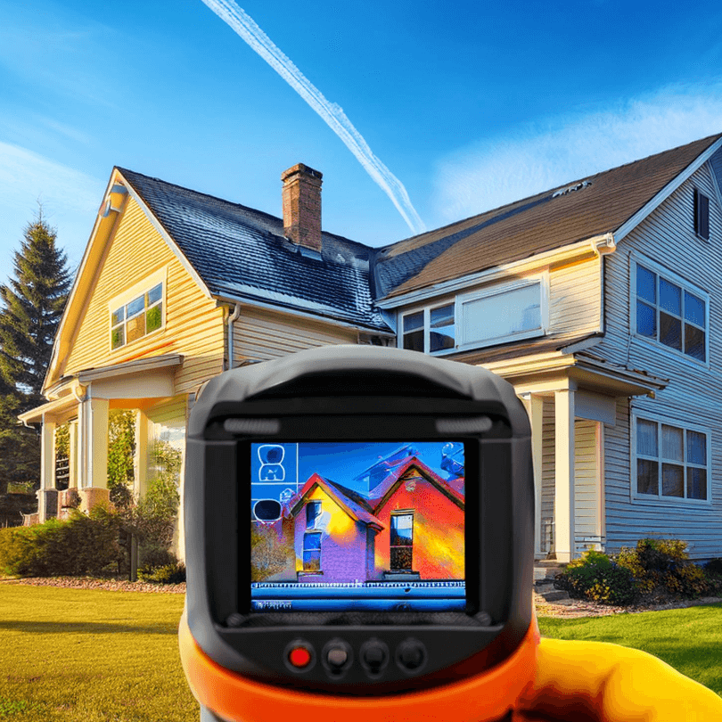 Termometr elektryczny sprawdzający temperaturę domu na zewnątrz